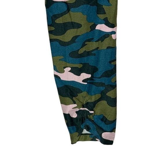 Calvin Klein Pants Women Small Green Pink Camo Crop Performance Gym Athleisure - Picture 5 of 7